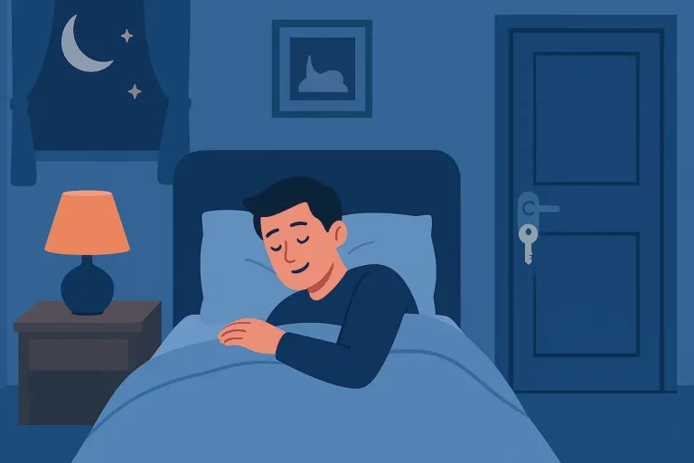 chave na porta antes de ir para a cama